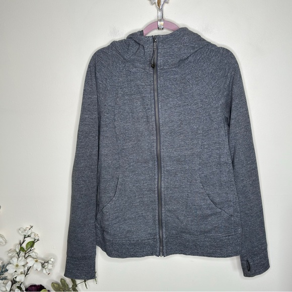 LULULEMON Scuba Hoodie *Light Cotton Fleece Heathered Speckled Black Gray {3E24} - Picture 3 of 6